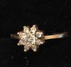 Russian gold flower cluster ring