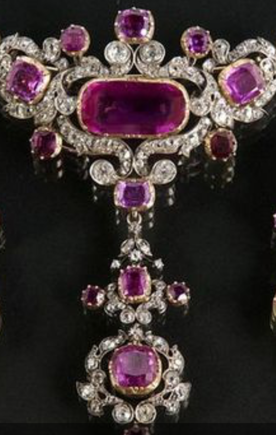 Georgian Ruby & Diamond Brooch