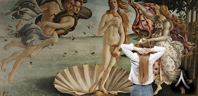 Venus emerging from an oyster shell