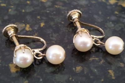 Antique pearl earrings