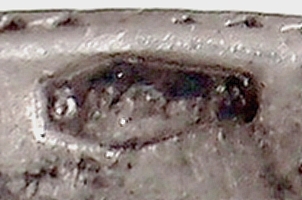 Close-up of hallmark