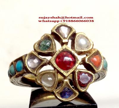 nine stone studded ring