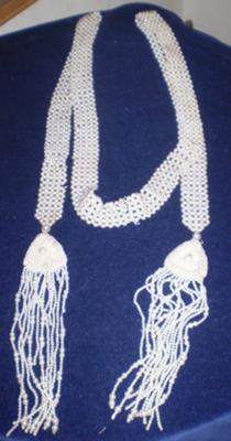 EDWARDIAN PEARL BEADED TASSEL BELT