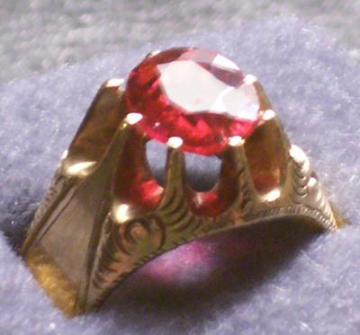 Pink Stone  Antique Ring