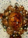 Hattie Carnegie Brooch Center Mystery Stone Closeup